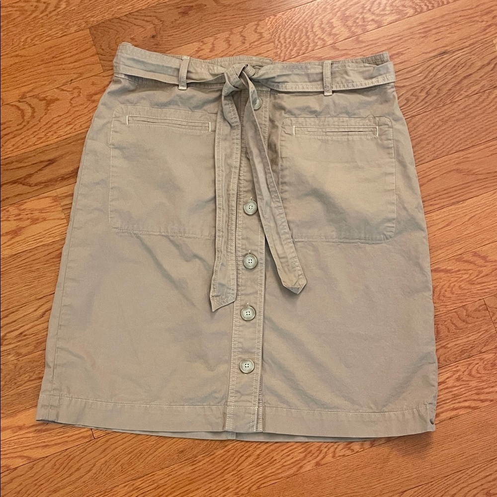 J. Crew‎ Khaki Buttoned Pencil Skirt